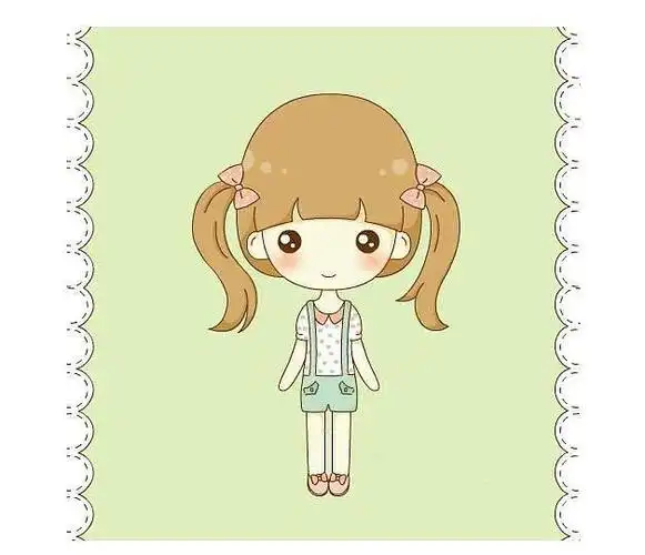 q版小女孩简笔画图片简单易画的卡通人物儿童学画的卡通可爱一番可爱