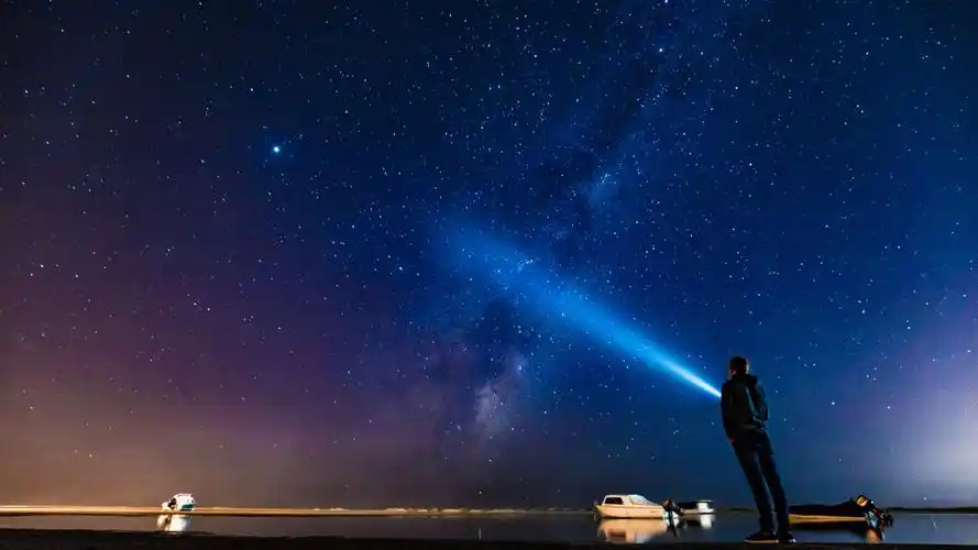 手电筒照星空的图片1010