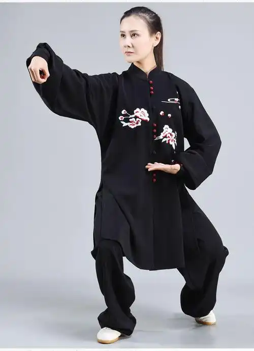 冬季太极服表演服新款女修身款加厚天丝麻保暖 女士[秋冬款] 服装定做