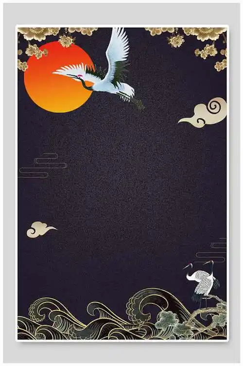 中式仙鹤海报图片-中式仙鹤海报设计素材-中式仙鹤海报模板下载
