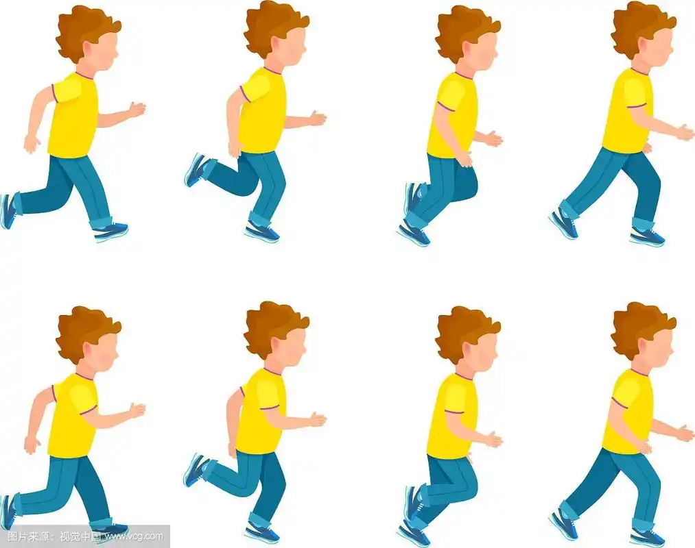 奔跑男孩动画精灵设置8帧循环