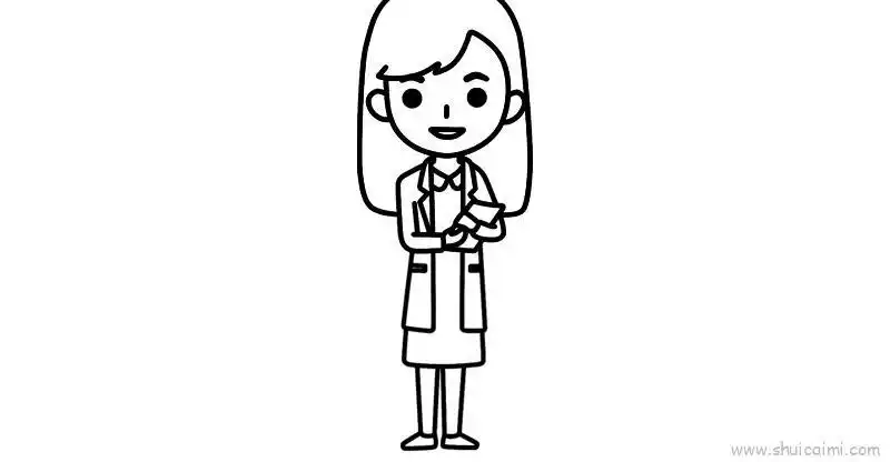 抗疫护士简笔画画法图解