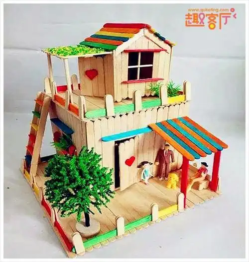 用雪糕棒手工制作房子是不是感觉很有创意