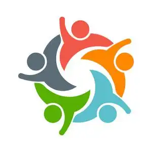 团队合作的人的标志.五人的形象照片