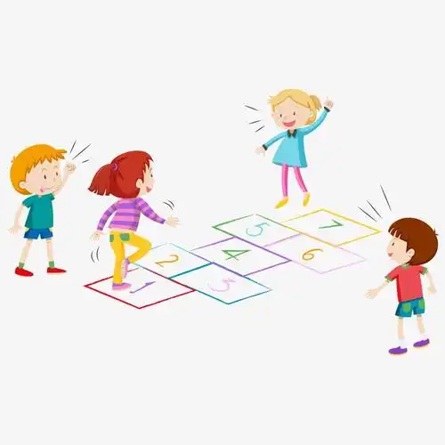 玩游戏中的卡通儿童