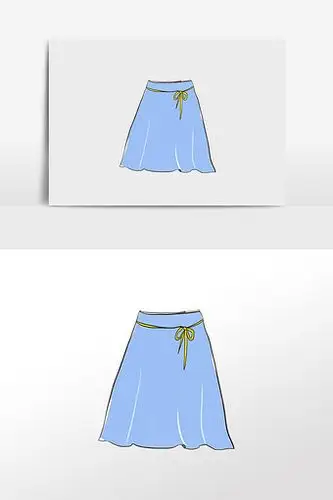可爱的蓝色半身裙图片下载