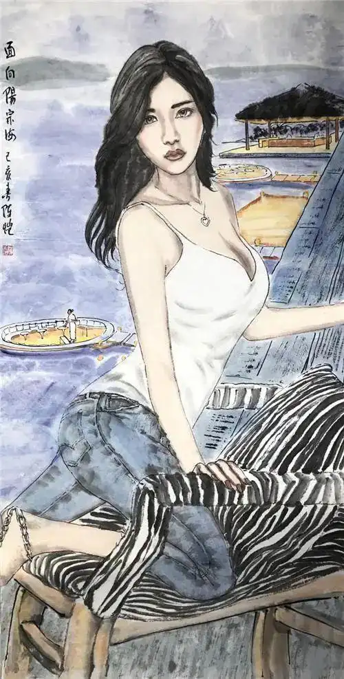 美院教授人体水墨画中的都市女郎竟如此性感妖娆多姿