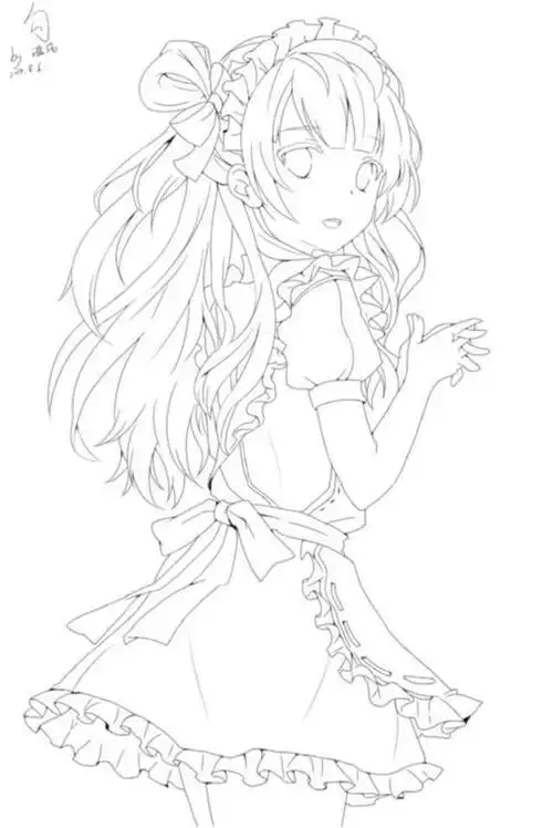 动漫人物线稿,画画临摹