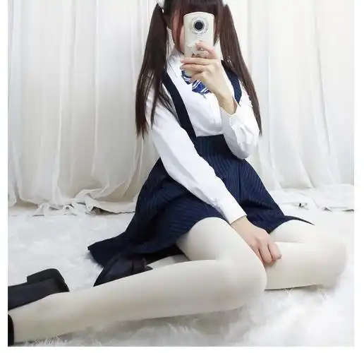 俞兆林白丝袜女萝莉学生洛丽塔lolita袜子日系少女奶白色制服面膜连