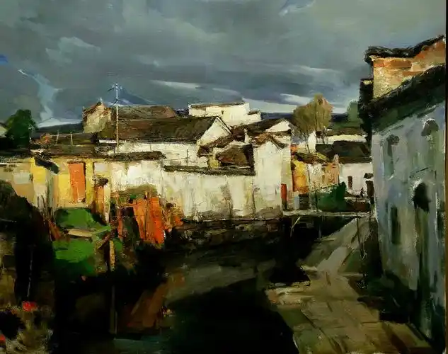 22  余得水 油画《古镇》80x100cm.jpg
