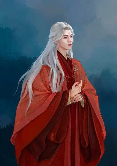 红衣白发的龚老师 加了一点自己.