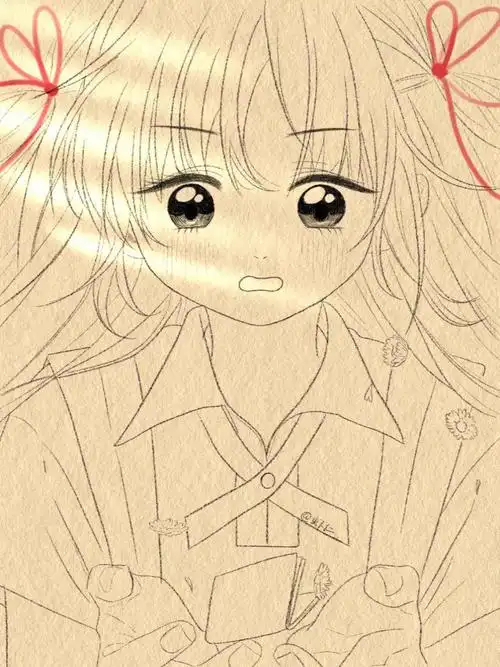 临摹  #每日绘画打卡  #我的绘画日常  #二次元  #偷偷藏不住  #动漫