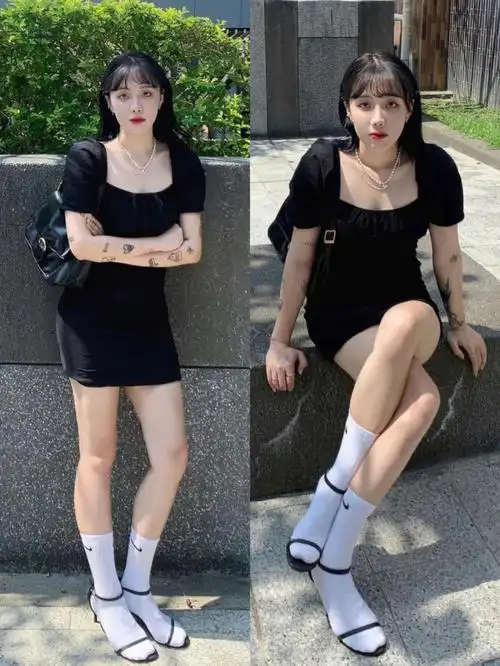 丧系女生夏季穿搭甜酷女孩jk日韩风连衣裙