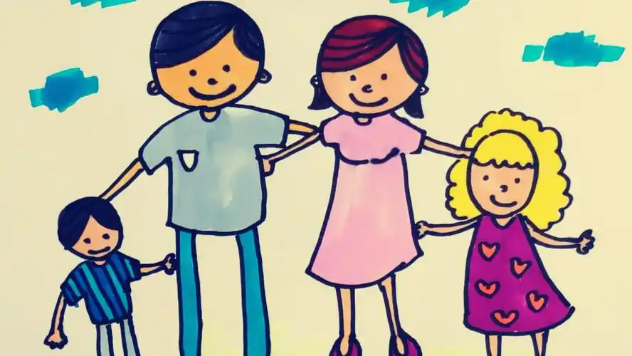 一家四口怎么画