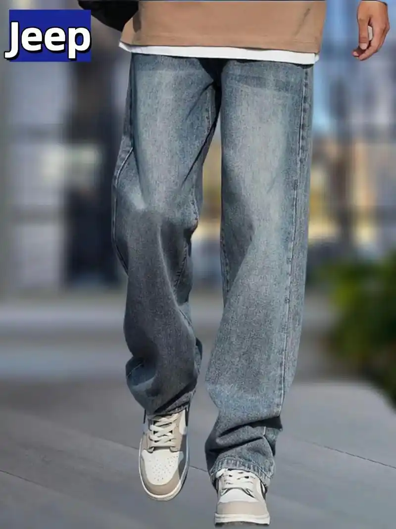 jeep直筒休闲牛仔裤