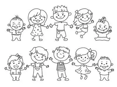 苗年是孩子们画的孩子元素,图纸,绘画的彩色铅笔.