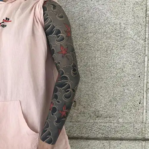 浪花花臂这是一条19年完成的_纹身吧社区 - 纹身大咖