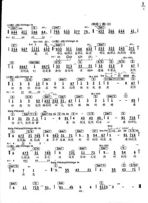 突然好想你简谱_突然好想你歌词五月天