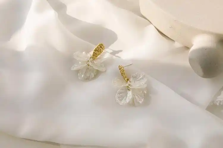 ins风冷淡风银饰品首饰拍摄 静物产品拍摄 耳环耳夹