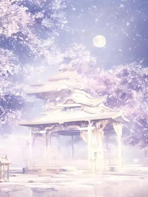 ai绘画风景淡紫色的梦古风插画手机壁纸