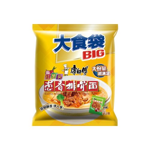 康师傅大食袋葱香排骨面24袋泡面方便面箱装泡面速食面即食面当天发货