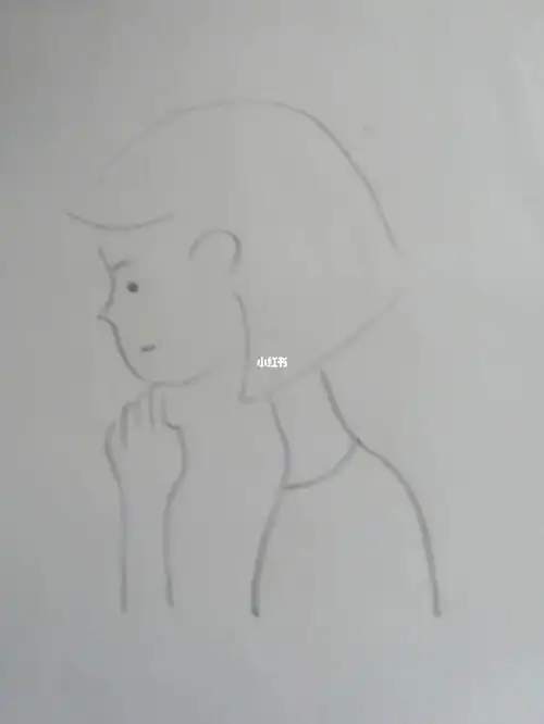 低头沉思的简笔画