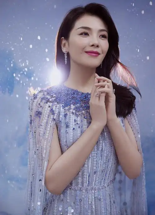 刘涛有一种古典美穿经典拼色鎏金裙造型华丽而精致不失端庄