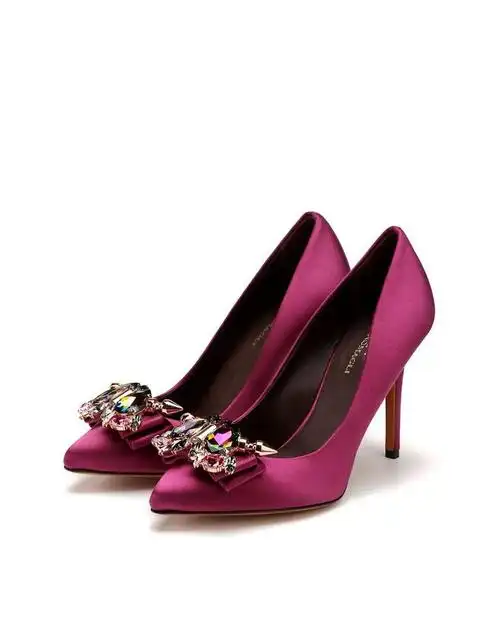 giorgio fabiani 欧洲名鞋馆专场意大利进口玫红色奢华宴会款高跟女鞋