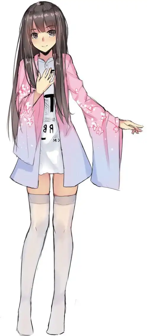 女装sky伪娘白色过膝袜