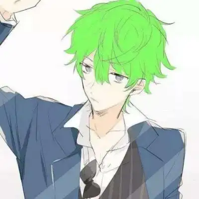 男生绿头发动漫头像二次元绿色头发男生头像