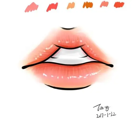 手绘嘴