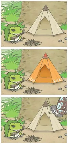 出门混哪能没有小帐篷 拐到小蝴蝶一起睡觉美滋滋