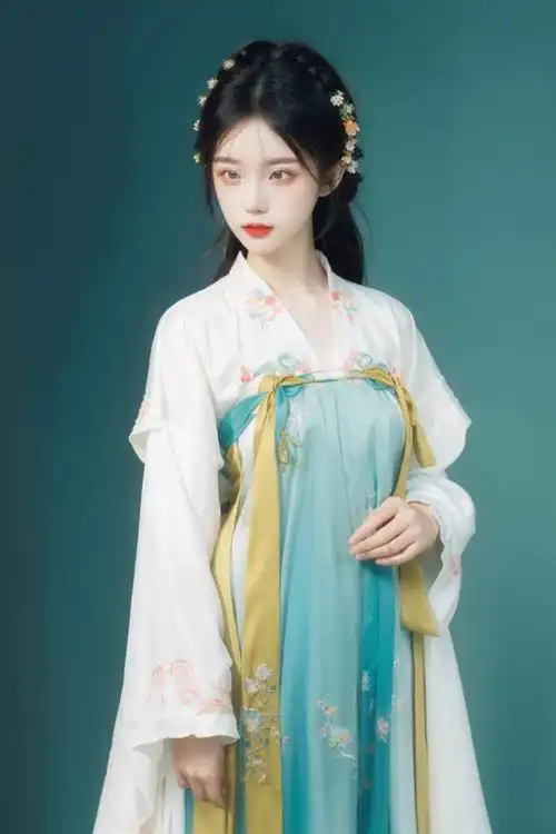 汉服女孩,公园里的古典之美