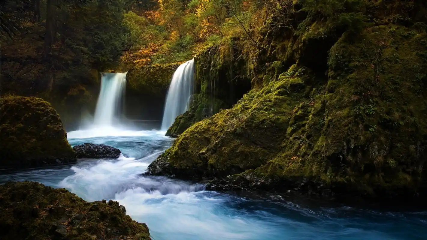 首页 桌面壁纸 风景壁纸 山涧树林瀑布自然风光高清壁纸1920_1080手机