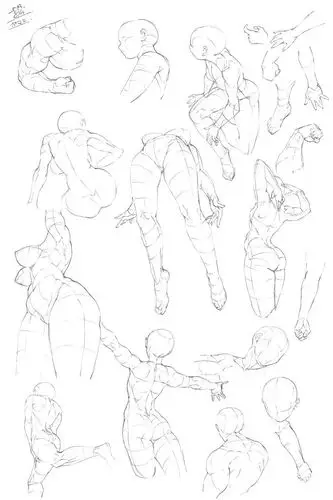 全套人体动态结构速写素材_人体结构绘画素材_人体动漫素材线稿