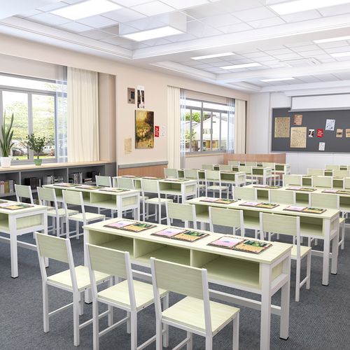 中小学生教室三人课桌椅培训桌辅导班补习桌学校机构会议培训桌椅