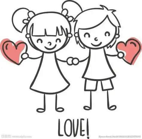 兄妹牵手简笔画个民族手拉手简笔画男女男女简笔画情侣头像图片大全