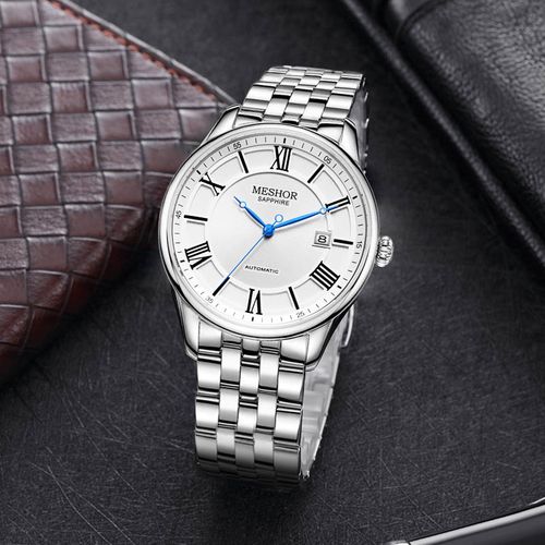专柜正品meshor名梭手表自动机械表钢带防水品牌时尚商务男表9052