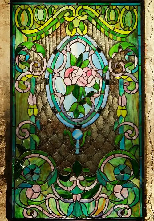 复古花纹彩色玻璃高清图片下载