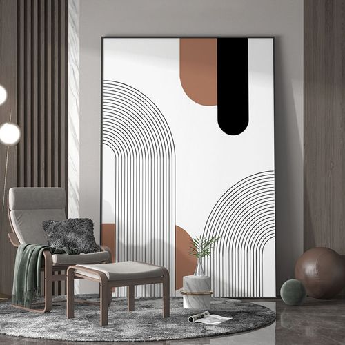 现代轻奢客厅卧室玄关装饰画线条抽象艺术极简背景墙壁竖版挂画