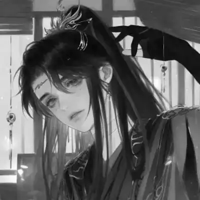 漫画古风男生头像黑白高清图片