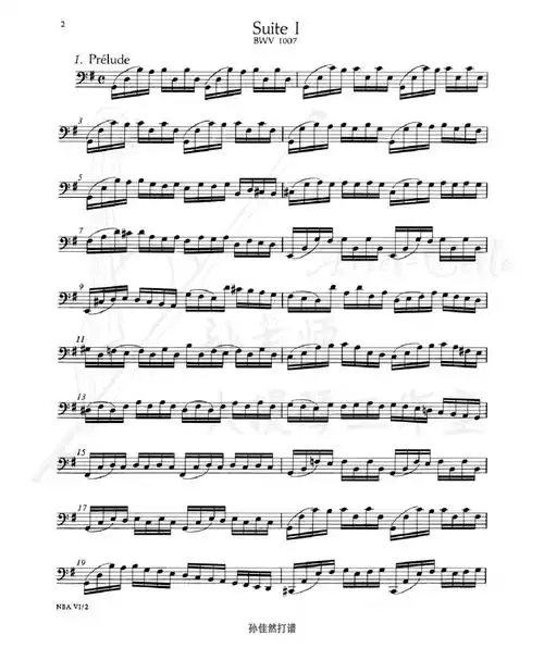 【乐谱分享】大提琴谱 巴赫无伴奏第一组曲