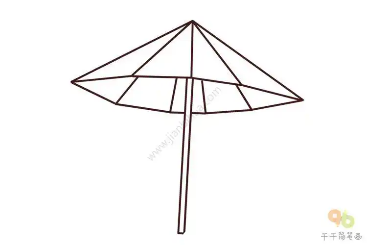 上的小元素简笔画大全皮球帆船饮料遮阳伞简笔画大全多彩的雨伞简笔画