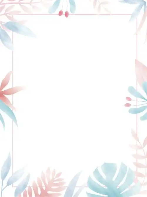 纯手绘文学简约边框背景