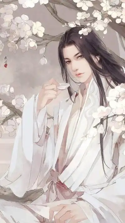 求类似这样的古风手绘白衣男子图片