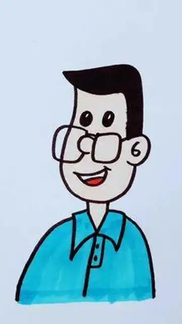 爸爸动画片简笔画