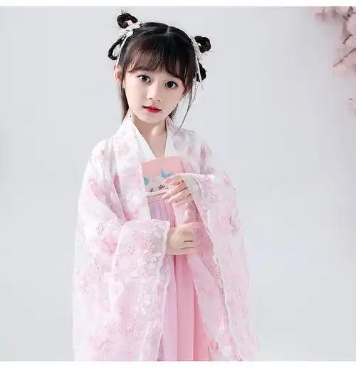 儿童汉服女童古装春夏抖音超仙小女孩齐胸连衣裙襦裙网红同款秋冬