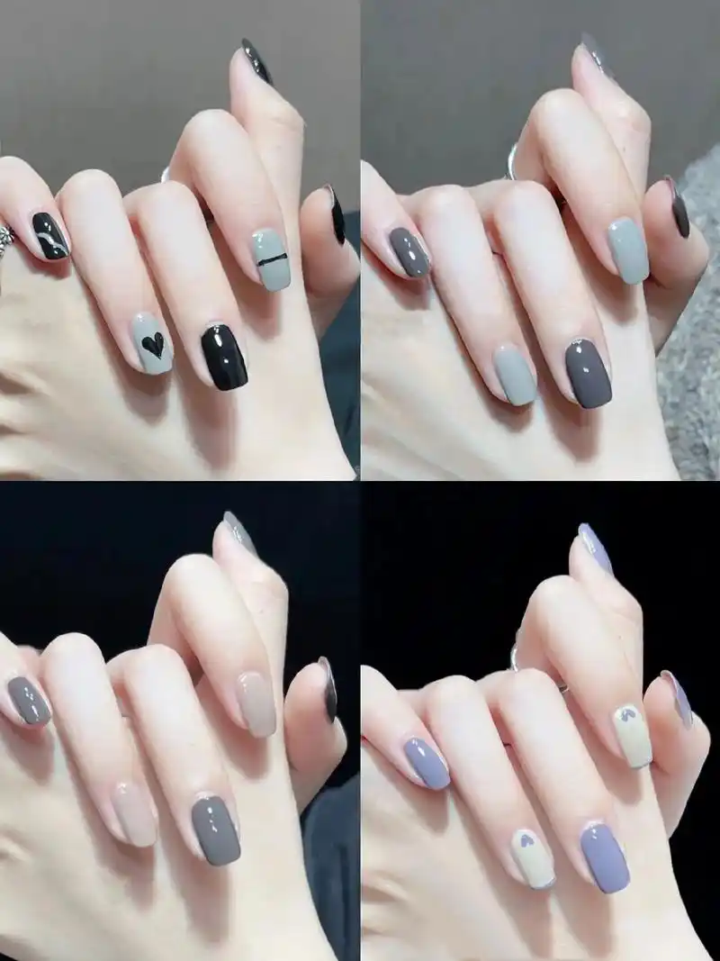 抖音爆火跳色美甲.好看又百搭,绝美的配色#短指甲也可以这么美 - 抖音