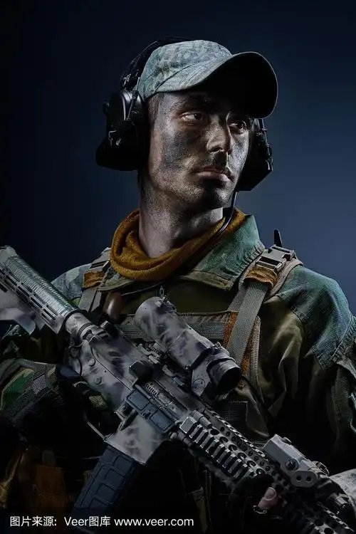 特种部队士兵在行动.士兵肖像