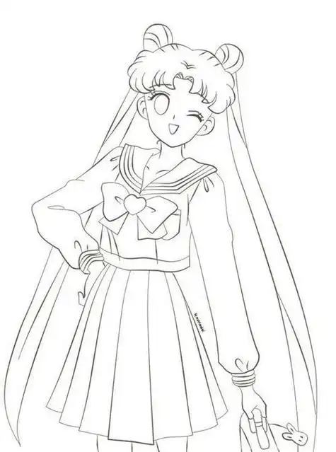 可爱美少少女简笔画